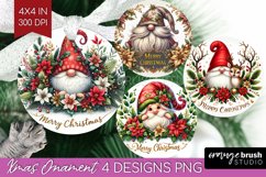 Christmas Gnome Ornament PNG - Cute Gnome PNG Sublimation Product Image 1