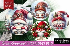 Christmas Gnome Ornament PNG - Cute Gnome PNG Sublimation Product Image 1