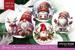 Christmas Gnome Ornament PNG - Cute Gnome PNG Sublimation Product Image 1