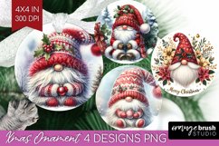 Christmas Gnome Ornament PNG - Cute Gnome PNG Sublimation Product Image 1