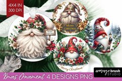 Christmas Gnome Ornament PNG - Cute Gnome PNG Sublimation Product Image 1