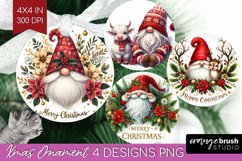 Christmas Gnome Ornament PNG - Cute Gnome PNG Sublimation Product Image 1
