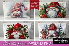 Christmas Gnome Cosmetic Bag - Cute Gnome Makeup Bag PNG Product Image 1