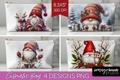 Christmas Gnome Cosmetic Bag - Cute Gnome Makeup Bag PNG Product Image 1
