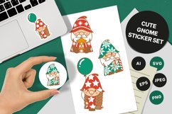 Gnome Holding Candy Stick and Balloon Sticker Set Product Image 1