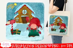 Christmas gnome sublimation PNG| White Christmas design Product Image 1