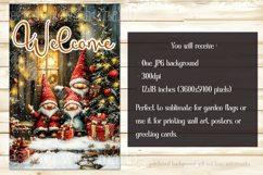 Christmas Gnome Family Garden Flag, Gnome Garden Flag, d10 Product Image 2