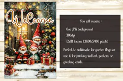 Christmas Gnome Family Garden Flag, Gnome Garden Flag, d10 Product Image 2