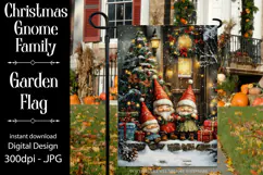 Christmas Gnome Family Garden Flag, Gnome Garden Flag, d11 Product Image 1