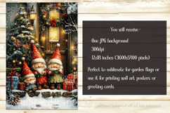 Christmas Gnome Family Garden Flag, Gnome Garden Flag, d11 Product Image 2