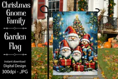 Christmas Gnome Family Garden Flag, Gnome Garden Flag, d12 Product Image 1