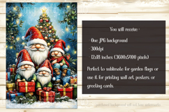Christmas Gnome Family Garden Flag, Gnome Garden Flag, d12 Product Image 2