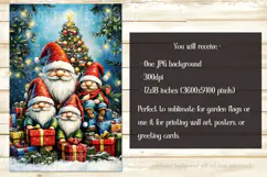 Christmas Gnome Family Garden Flag, Gnome Garden Flag, d12 Product Image 2