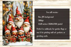 Christmas Gnome Family Garden Flag, Gnome Garden Flag, d13 Product Image 2