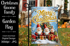 Christmas Gnome Family Garden Flag, Gnome Garden Flag, d14 Product Image 1