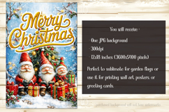 Christmas Gnome Family Garden Flag, Gnome Garden Flag, d14 Product Image 2