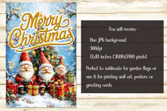 Christmas Gnome Family Garden Flag, Gnome Garden Flag, d14 Product Image 2