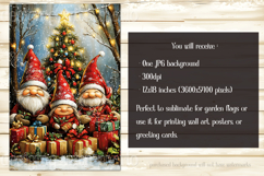 Christmas Gnome Family Garden Flag, Gnome Garden Flag, d15 Product Image 2