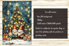 Christmas Gnome Family Garden Flag, Gnome Garden Flag, d17 Product Image 2