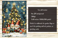 Christmas Gnome Family Garden Flag, Gnome Garden Flag, d17 Product Image 2