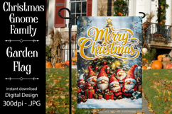 Christmas Gnome Family Garden Flag, Gnome Garden Flag, d18 Product Image 1
