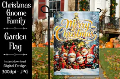 Christmas Gnome Family Garden Flag, Gnome Garden Flag, d18 Product Image 1