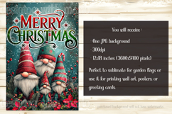Christmas Gnome Family Garden Flag, Gnome Garden Flag, d1 Product Image 2