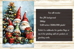 Christmas Gnome Family Garden Flag, Gnome Garden Flag, d20 Product Image 2