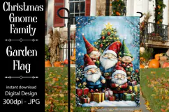 Christmas Gnome Family Garden Flag, Gnome Garden Flag, d21 Product Image 1