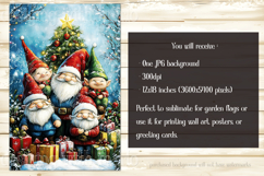 Christmas Gnome Family Garden Flag, Gnome Garden Flag, d21 Product Image 2