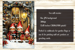 Christmas Gnome Family Garden Flag, Gnome Garden Flag, d22 Product Image 2