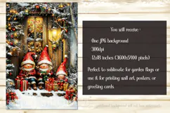 Christmas Gnome Family Garden Flag, Gnome Garden Flag, d22 Product Image 2