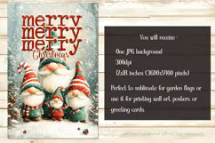 Christmas Gnome Family Garden Flag, Gnome Garden Flag, d2 Product Image 2