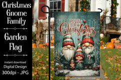 Christmas Gnome Family Garden Flag, Gnome Garden Flag, d3 Product Image 1
