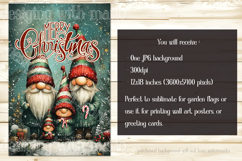 Christmas Gnome Family Garden Flag, Gnome Garden Flag, d3 Product Image 2