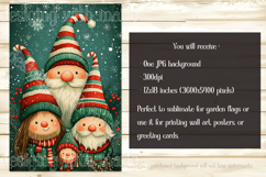 Christmas Gnome Family Garden Flag, Gnome Garden Flag, d4 Product Image 2