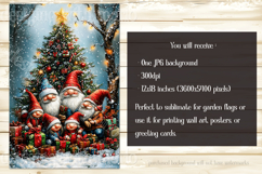 Christmas Gnome Family Garden Flag, Gnome Garden Flag, d5 Product Image 2