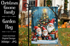 Christmas Gnome Family Garden Flag, Gnome Garden Flag, d6 Product Image 1