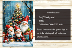 Christmas Gnome Family Garden Flag, Gnome Garden Flag, d6 Product Image 2