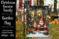 Christmas Gnome Family Garden Flag, Gnome Garden Flag, d7 Product Image 1