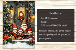 Christmas Gnome Family Garden Flag, Gnome Garden Flag, d7 Product Image 2