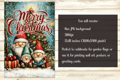 Christmas Gnome Family Garden Flag, Gnome Garden Flag, d8 Product Image 2