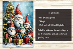 Christmas Gnome Family Garden Flag, Gnome Garden Flag, d9 Product Image 2