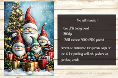 Christmas Gnome Family Garden Flag, Gnome Garden Flag, d9 Product Image 2