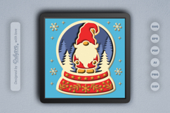 Christmas Gnome in Snow Globe Layered Papercut Product Image 1