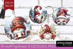 Christmas Gnome Keychain PNG - Cute Gnome Keychain Product Image 1