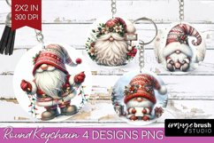Christmas Gnome Keychain PNG - Cute Gnome Keychain Product Image 1