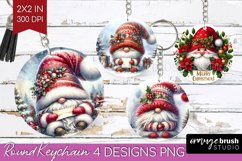 Christmas Gnome Keychain PNG - Cute Gnome Keychain Product Image 1