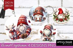 Christmas Gnome Keychain PNG - Cute Gnome Keychain Product Image 1