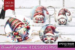 Christmas Gnome Keychain PNG - Cute Gnome Keychain Product Image 1